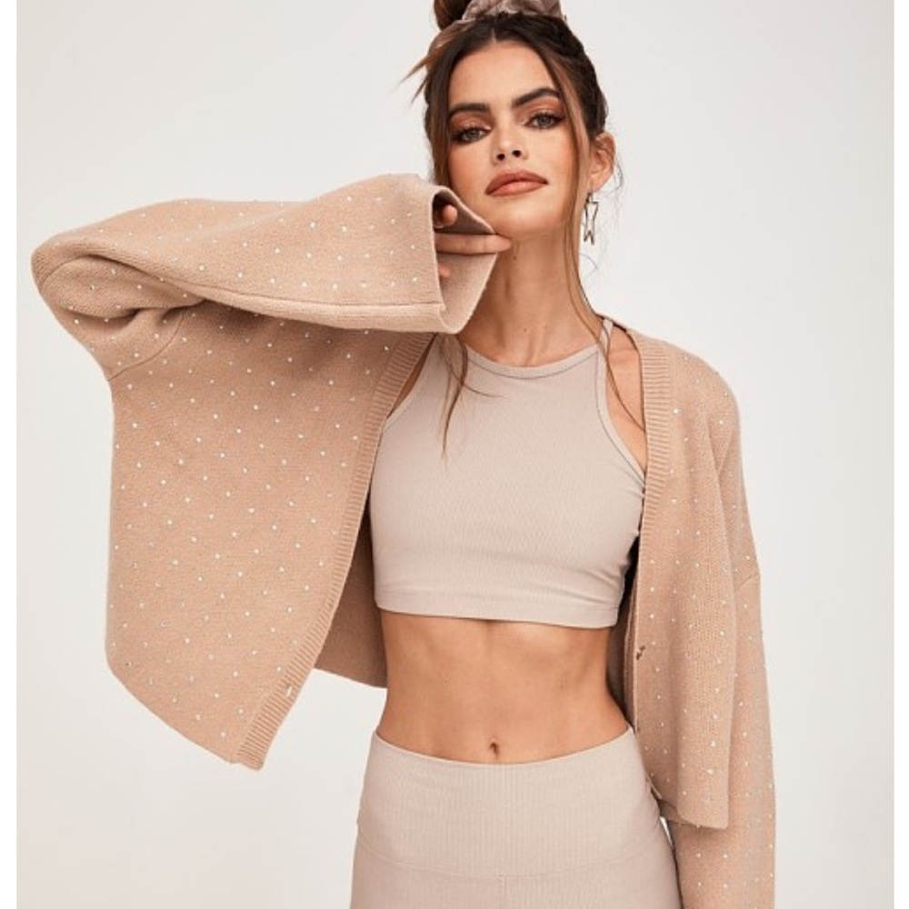 Beach Riot Judith Cardigan Top in Taupe- NWOT